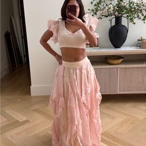 Pink Ruffled lehenga